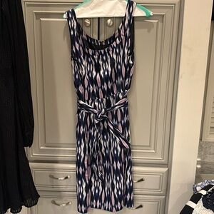 Blue white and lavender summer dress with tie in the front and Taylor size 14